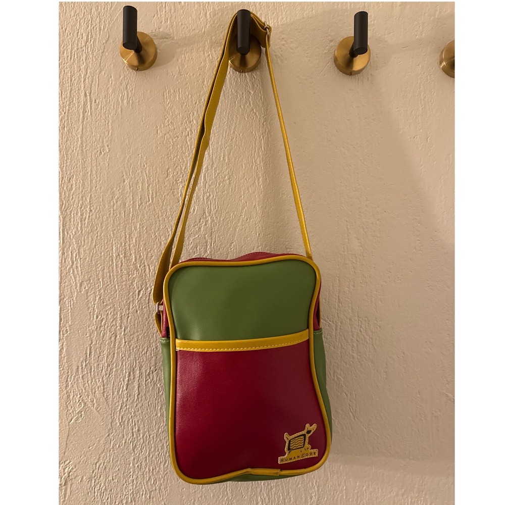 Paul Frank Human Code Dog Crossbody Bag Made in USA Colorblock Retro Messenger